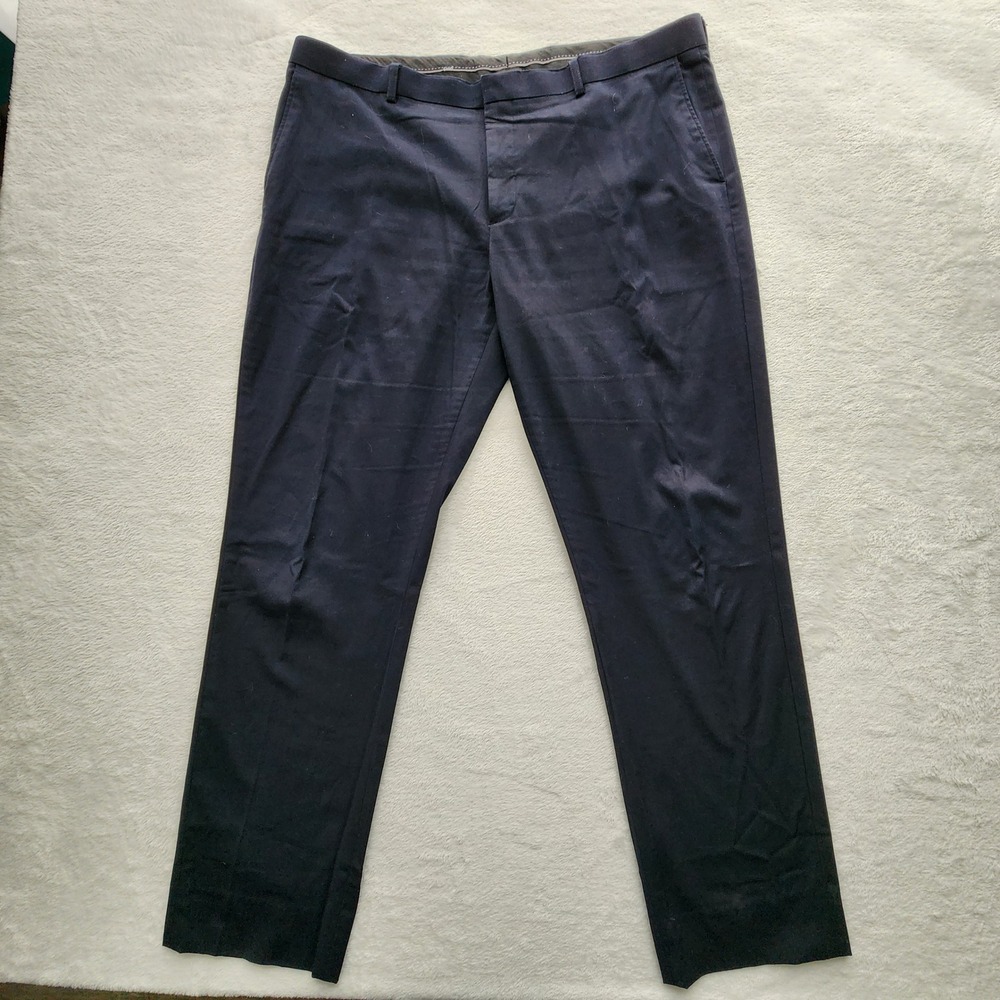 Simons Dress Pants Coupe London Fit Mens 39W 31L Dark Navy Flat Front Formal